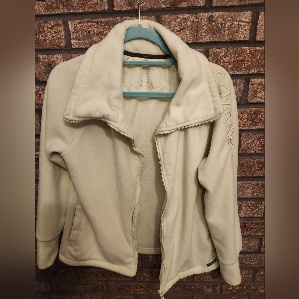 Calvin Klein Women's Lime Green Jacket Size Meduim